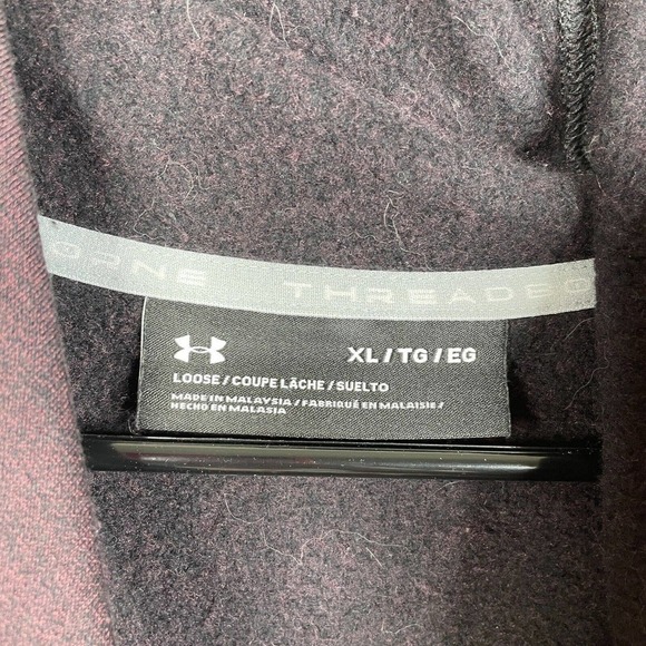 Under Armour Threadborne Hoodie Adult XL Loose Purple Gold Trim Athletic Casual - Picture 7 of 8